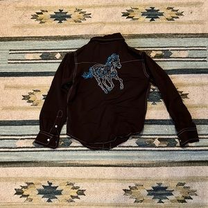 Cowgirl Hardware pearl snap button up. Girls size s